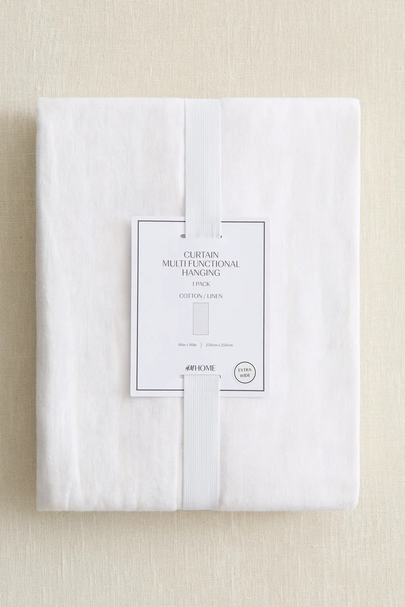 H&M 1-pack wide linen-blend curtain length